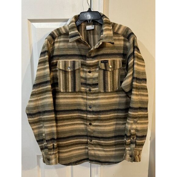Columbia Other - Columbia Men's Flannel Long‎ Sleeve Sz M Heavy Snap Down Stripped Pockets